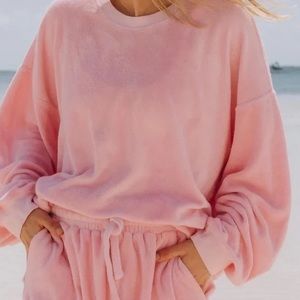 Daily Drills | Light Pink Terry Oversized Crewneck